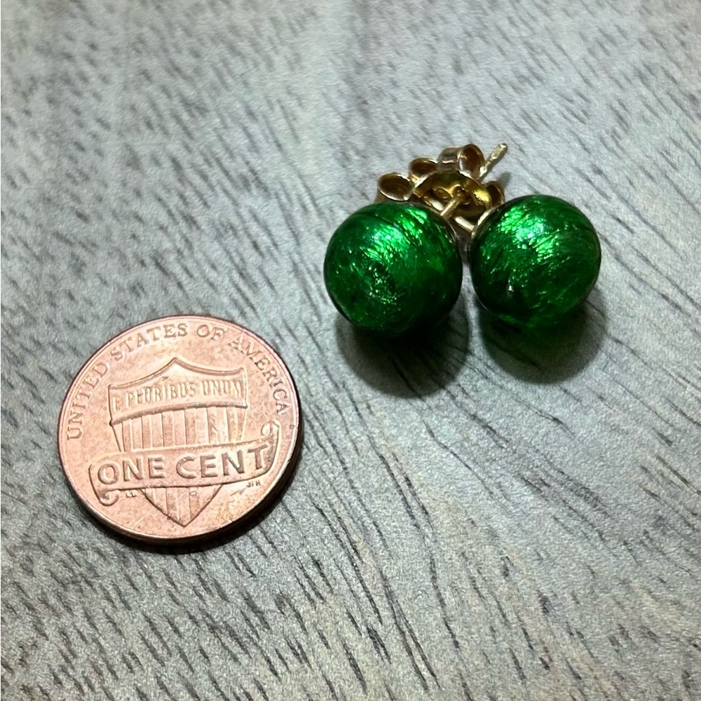 Green Glass Stud earrings